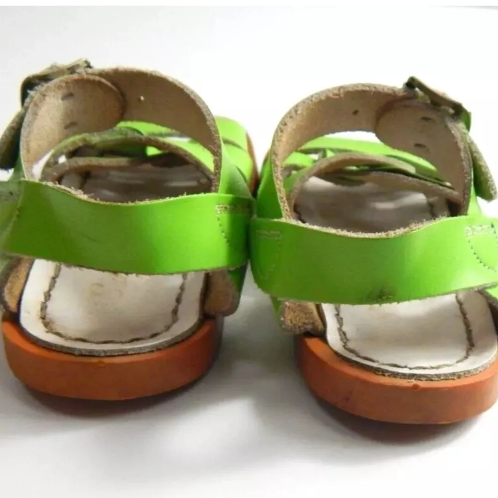 Saltwater‎ Green Leather Sandals